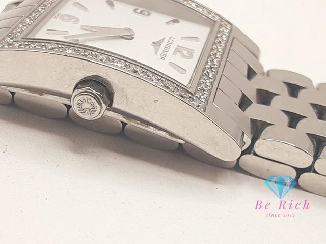 ロンジン LONGINES ドルチェ ヴィータ ダイヤ ベゼル レディース 腕時計 L5.530.0 スクエア 白 ホワイト シルバー SS ブレス アナログ クオーツ QZ ウォッチ ビータ dolce vita 【中古】【送料無料】 bt3456