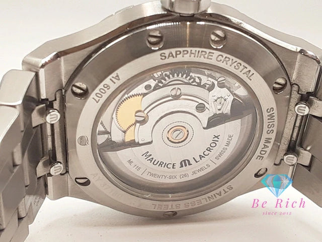 モーリス ラクロア MAURICE LACROIX アイコン デイト AI6007-SS002-330-1-J 自動巻き メンズ 腕時計 黒 ブラック シルバー SS ブレス アナログ オートマ AT ウォッチ AIKON 【中古】【送料無料】 bt3475