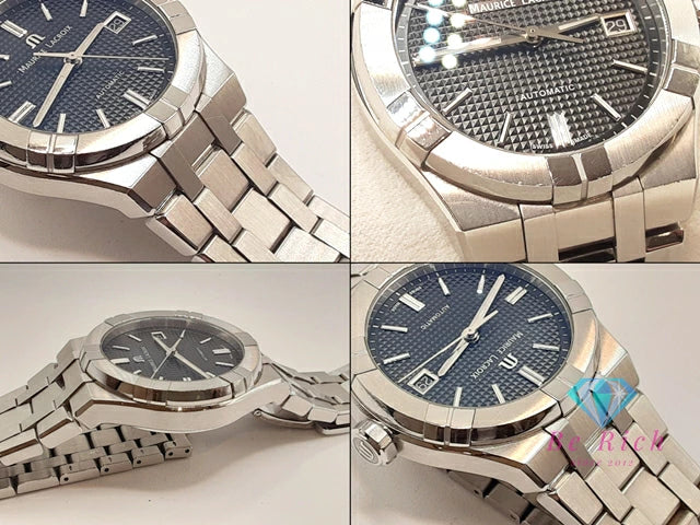 モーリス ラクロア MAURICE LACROIX アイコン デイト AI6007-SS002-330-1-J 自動巻き メンズ 腕時計 黒 ブラック シルバー SS ブレス アナログ オートマ AT ウォッチ AIKON 【中古】【送料無料】 bt3475