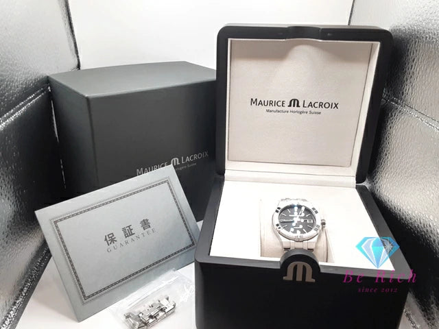 モーリス ラクロア MAURICE LACROIX アイコン デイト AI6007-SS002-330-1-J 自動巻き メンズ 腕時計 黒 ブラック シルバー SS ブレス アナログ オートマ AT ウォッチ AIKON 【中古】【送料無料】 bt3475
