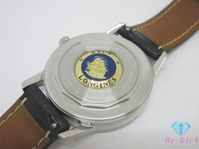 ロンジン LONGINES フラッグシップ ヘリテージ メンズ 腕時計 デイト L4.795.4.78.2 アイボリー ブラック 黒 SS レザー ブレス アナログ QZ クォーツ ウォッチ Flagship 【中古】【送料無料】 bt3527
