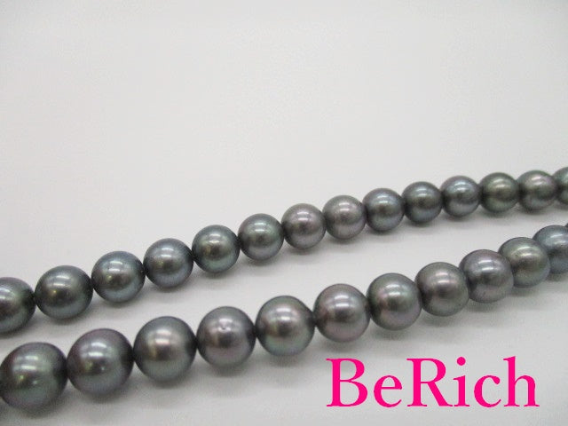 パール 真珠 6.5 - 7mm 珠 ブラック系 デザイン ネックレス ペンダント シルバー SILVER SV 宝石 ジュエリー アクセサリー パーティ フォーマル 【中古】【送料無料】dgs3020