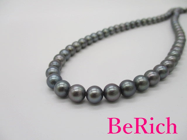 パール 真珠 6.5 - 7mm 珠 ブラック系 デザイン ネックレス ペンダント シルバー SILVER SV 宝石 ジュエリー アクセサリー パーティ フォーマル 【中古】【送料無料】dgs3020