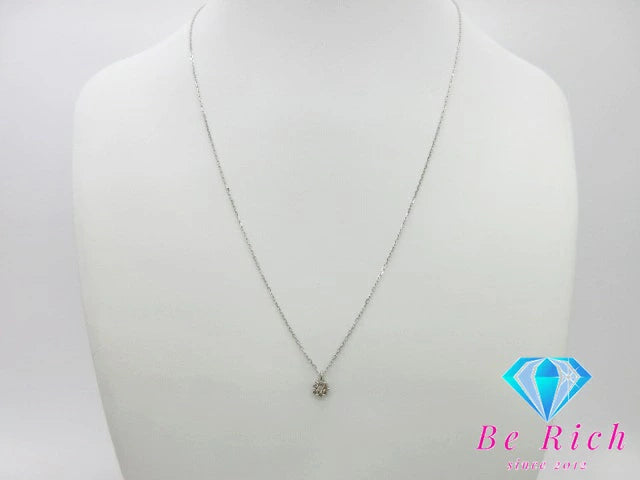 SILVER シルバー ストーン 0.10ct デザイン ネックレス ペンダント SV 925 メレ 宝石 ジュエリー アクセサリー 【中古】【送料無料】 dgs3050