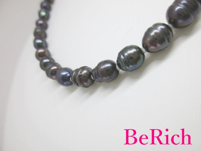 黒蝶 真珠 パール 7 - 8mm 珠 バロック系 ネックレス ペンダント シルバー SILVER SV 宝石 ジュエリー アクセサリー パーティ フォーマル 【中古】【送料無料】dgs3229