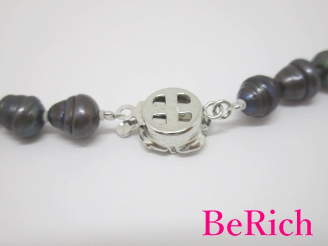 黒蝶 真珠 パール 7 - 8mm 珠 バロック系 ネックレス ペンダント シルバー SILVER SV 宝石 ジュエリー アクセサリー パーティ フォーマル 【中古】【送料無料】dgs3229