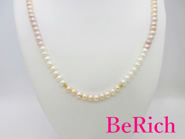 淡水 パール 真珠 5.5mm - 6.0mm 珠 デザイン ロング ネックレス ペンダント シルバー メッキ ジュエリー アクセサリー パーティ フォーマル 【中古】【送料無料】dgs3294