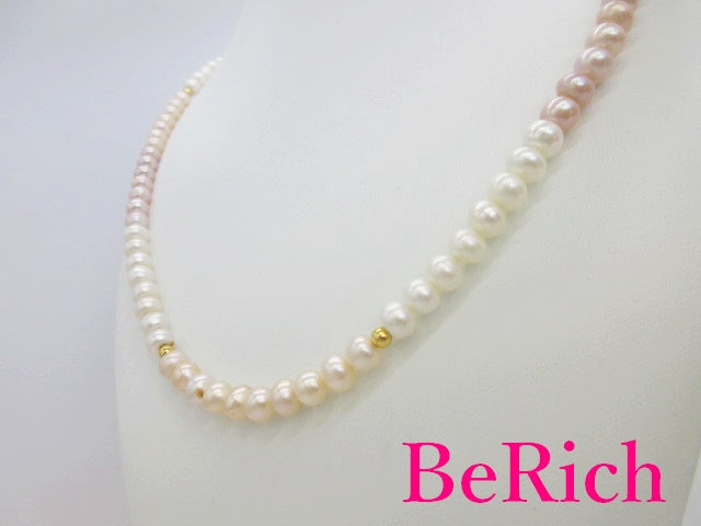 淡水 パール 真珠 5.5mm - 6.0mm 珠 デザイン ロング ネックレス ペンダント シルバー メッキ ジュエリー アクセサリー パーティ フォーマル 【中古】【送料無料】dgs3294