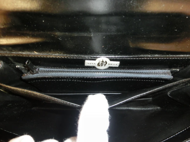 ニナリッチ NinaRicci ショルダーバック ブラック レザー【中古】【送料無料】 h376