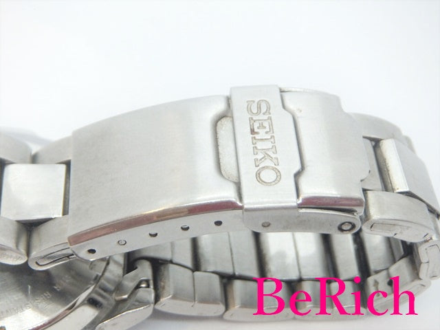 セイコー SEIKO クロノグラフ メンズ 腕時計 デイト V657-9010 青 ブルー 文字盤 SS シルバー アナログ クォーツ QZ ウォッチ 【中古】【送料無料】 ht3847