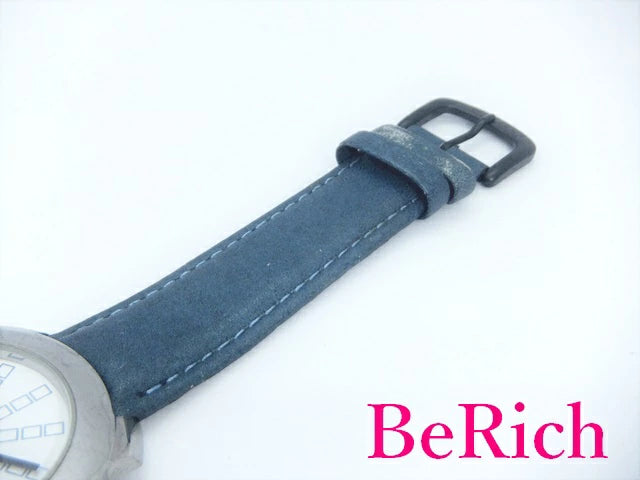 ブローバ BULOVA ベネトン BENETTON メンズ 腕時計 白 ホワイト 文字盤 SS 青 ブルー レザー アナログ QZ クォーツ ウォッチ 【中古】【送料無料】 ht3917