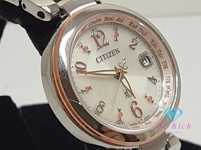シチズン CITIZEN クロスシー XC エコ ドライブ レディース 腕時計 H246-T023908 白 ホワイト ピンク ゴールド SS GP ブレス 電波 ソーラー アナログ クォーツ QZ ウォッチ 【中古】【送料無料】 ht4050