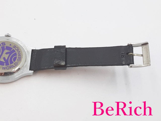 テクノス TECHNOS 手巻き メンズ 腕時計 白 ホワイト 文字盤 SS レザー ブレス アナログ ウォッチ 【中古】【送料無料】 ht4265
