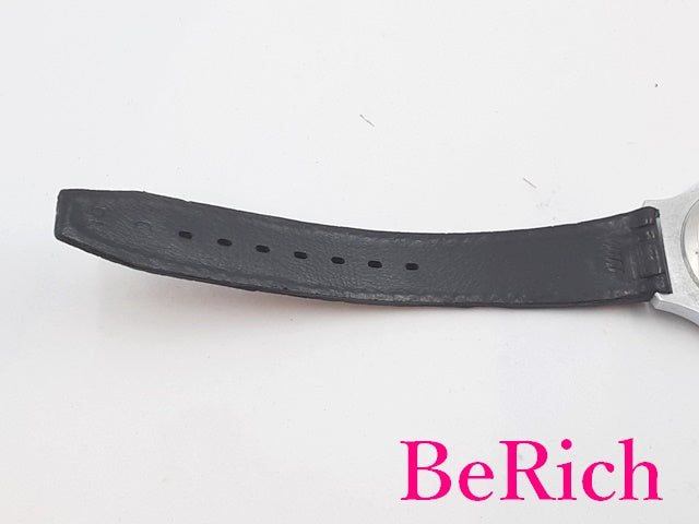 テクノス TECHNOS 手巻き メンズ 腕時計 白 ホワイト 文字盤 SS レザー ブレス アナログ ウォッチ 【中古】【送料無料】 ht4265