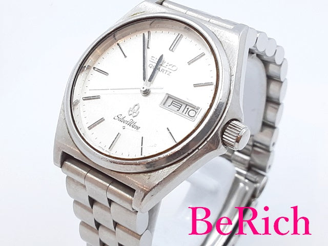 セイコー SEIKO シルバーウェーブ メンズ 腕時計 デイデイト 8229-8000 白 シルバー 文字盤 SS ブレス クォーツ QZ ウォッチ 【中古】【送料無料】 ht4415