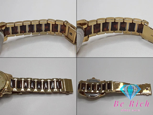 マイケルコース MICHAEL KORS ランウェイ クロノグラフ レディース 腕時計 MK5659 シャンパン ゴールド ハバナ ブラウン 茶 SS プラスチック アナログ クォーツ QZ ウォッチ 【中古】【送料無料】 ht4428