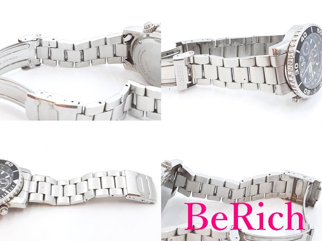 セイコー SEIKO クロノグラフ メンズ 腕時計 デイト 7T62-0CV0 黒 ブラック 文字盤 SS ブレス アナログ クォーツ QZ ウォッチ 【中古】【送料無料】 ht4455