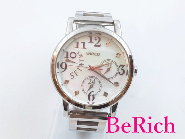 セイコー SEIKO ワイアード WIRED 腕時計 5Y66-0AV0 白 ホワイト 文字盤 SS ブレス アナログ クォーツ QZ ウォッチ 【中古】【送料無料】 ht4499