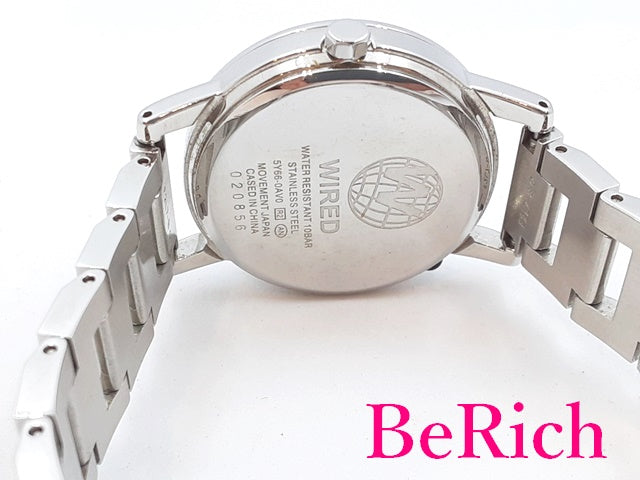 セイコー SEIKO ワイアード WIRED 腕時計 5Y66-0AV0 白 ホワイト 文字盤 SS ブレス アナログ クォーツ QZ ウォッチ 【中古】【送料無料】 ht4499
