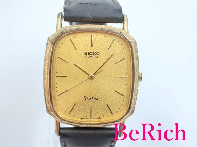 セイコー SEIKO ドルチェ DOLCE メンズ 腕時計 9521-5120 ゴールド 文字盤 SS レザー ブレス アナログ クオーツ QZ  ウォッチ 【中古】【送料無料】ht4537