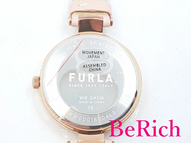 フルラ FURLA ニュー ピン 32mm レディース 腕時計 WW00018004L3 ローズ ピンク ゴールド 文字盤 SS レザー ブレス アナログ クォーツ QZ ウォッチ NEW PIN 【中古】【送料無料】 ht4669