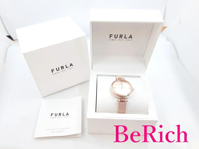 フルラ FURLA ニュー ピン 32mm レディース 腕時計 WW00018004L3 ローズ ピンク ゴールド 文字盤 SS レザー ブレス アナログ クォーツ QZ ウォッチ NEW PIN 【中古】【送料無料】 ht4669