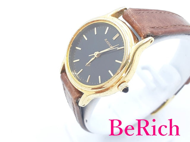 レイヤード RAYARD レディース 腕時計 RY86 ラウンド 黒 ブラック 文字盤 SS レザー ブレス クォーツ QZ ウォッチ 【中古】【送料無料】 ht4825
