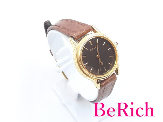 レイヤード RAYARD レディース 腕時計 RY86 ラウンド 黒 ブラック 文字盤 SS レザー ブレス クォーツ QZ ウォッチ 【中古】【送料無料】 ht4825