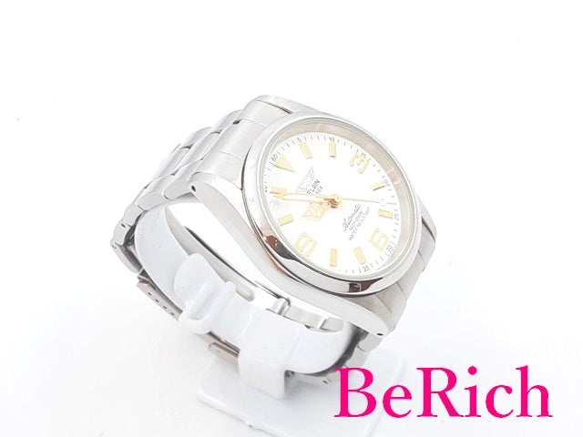 エルジン ELGIN 自動巻き メンズ 腕時計 FK-9795 白 ホワイト 文字盤 SS ブレス アナログ オートマ AT ウォッチ 【中古】【送料無料】 ht4830