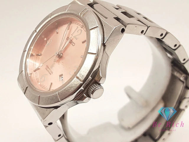 セイコー SEIKO ルキア パーペチュアル カレンダー レディース 腕時計 デイト 4F32-0130 ピンク シルバー SS ブレス アナログ クォーツ QZ ウォッチ LUKIA 【中古】【送料無料】ht4838