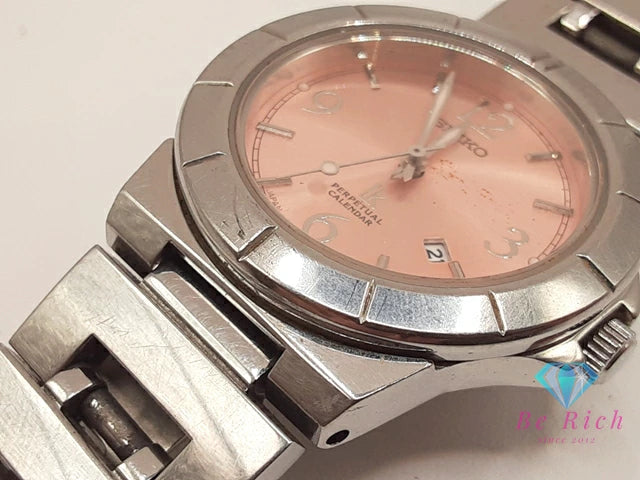 セイコー SEIKO ルキア パーペチュアル カレンダー レディース 腕時計 デイト 4F32-0130 ピンク シルバー SS ブレス アナログ クォーツ QZ ウォッチ LUKIA 【中古】【送料無料】ht4838