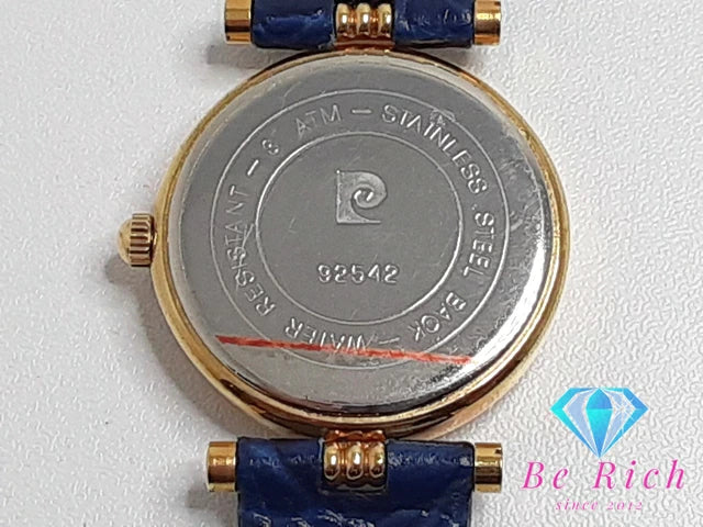ピエールカルダン PIERRE CARDIN レディース 腕時計 シルバー ブルー 青 SS レザー アナログ クォーツ QZ ウォッチ 【中古】【送料無料】ht4864