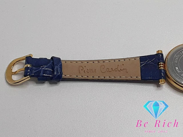 ピエールカルダン PIERRE CARDIN レディース 腕時計 シルバー ブルー 青 SS レザー アナログ クォーツ QZ ウォッチ 【中古】【送料無料】ht4864
