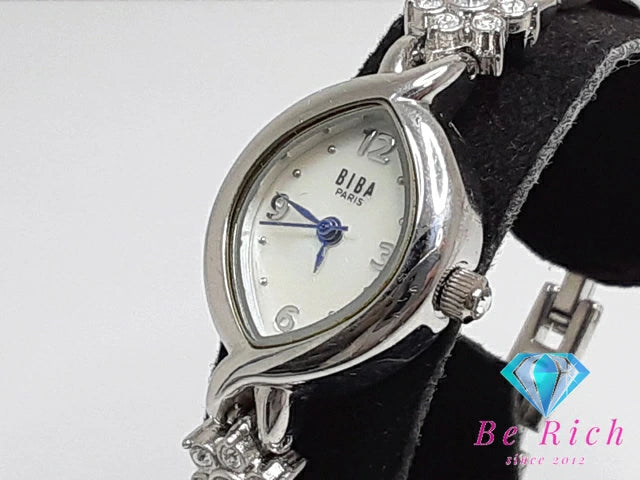 ビバ BIBA レディース 腕時計 ホワイト シェル シルバー SS ブレス アナログ クォーツ QZ ウォッチ 【中古】【送料無料】ht4884