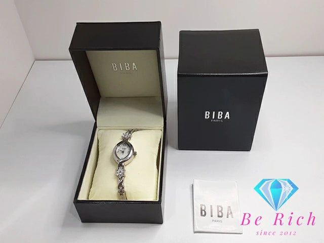ビバ BIBA レディース 腕時計 ホワイト シェル シルバー SS ブレス アナログ クォーツ QZ ウォッチ 【中古】【送料無料】ht4884
