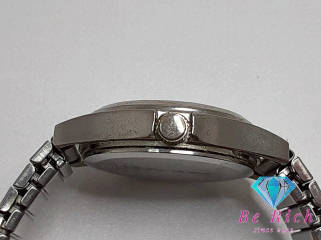 ジェイアクシス J-AXIS スクリプト レディース 腕時計 黒 ブラック シルバー SS ブレス アナログ クォーツ QZ ウォッチ SCRIPT 【中古】【送料無料】 ht4973