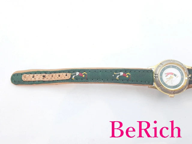 クロワット CLOWAT レディース 腕時計 15377 白 ホワイト 文字盤 GP レザー ブレス アナログ クォーツ QZ ウォッチ 【中古】【送料無料】 ht5024