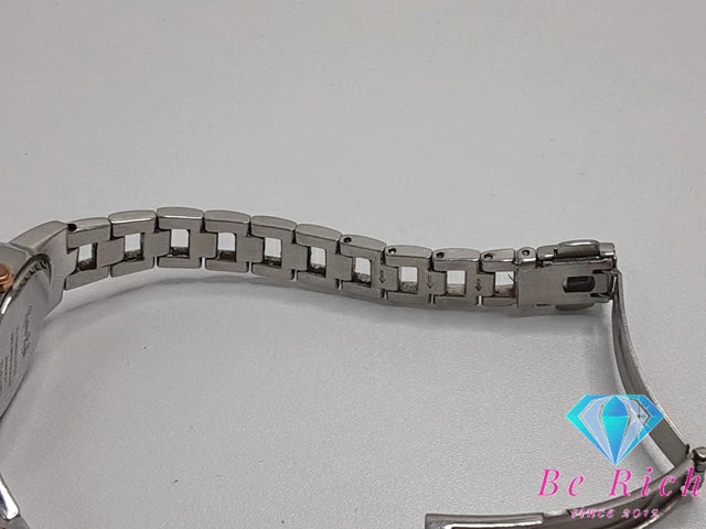 ルビンローザ Rubin Rosa ソーラー レディース 腕時計 R009-SOLTWH 白 ホワイト コンビ SS ロゴ アナログ クォーツ QZ ウォッチ 【中古】【送料無料】 ht5084