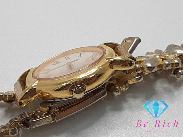 マリ クレール Marie Claire レディース 腕時計 D85566-30CS 白 ホワイト ゴールド SS ブレス アナログ クォーツ QZ ウォッチ 【中古】 【送料無料】 ht5314