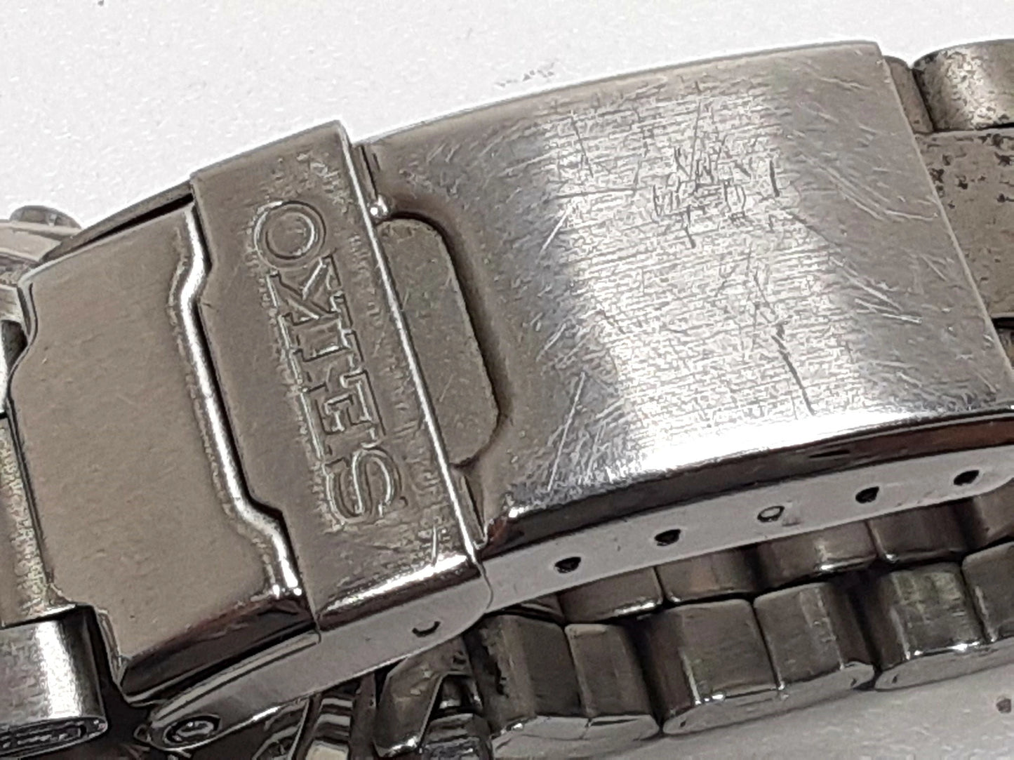 セイコー SEIKO クロノグラフ メンズ 腕時計 デイト 7T92-0LA0 ボルドー シルバー SS ブレス アナログ クォーツ QZ ウォッチ 【中古】【送料無料】 ht5384