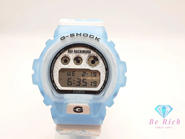 美品 カシオ CASIO G-SHOCK NBA 八村塁 選手 シグネチャー モデル メンズ 腕時計 DW-6900RH 水色 ライト ブルー ホワイト 白 樹脂 SS デジタル クォーツ QZ ウォッチ Gショック ジーショック 【中古】【送料無料】 ht5432
