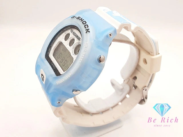 美品 カシオ CASIO G-SHOCK NBA 八村塁 選手 シグネチャー モデル メンズ 腕時計 DW-6900RH 水色 ライト ブルー ホワイト 白 樹脂 SS デジタル クォーツ QZ ウォッチ Gショック ジーショック 【中古】【送料無料】 ht5432