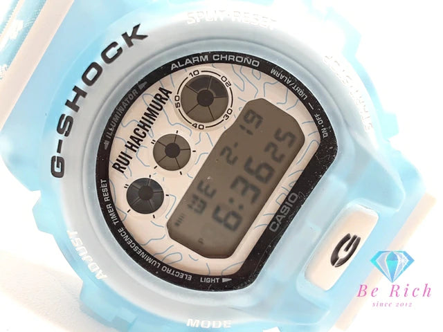 美品 カシオ CASIO G-SHOCK NBA 八村塁 選手 シグネチャー モデル メンズ 腕時計 DW-6900RH 水色 ライト ブルー ホワイト 白 樹脂 SS デジタル クォーツ QZ ウォッチ Gショック ジーショック 【中古】【送料無料】 ht5432