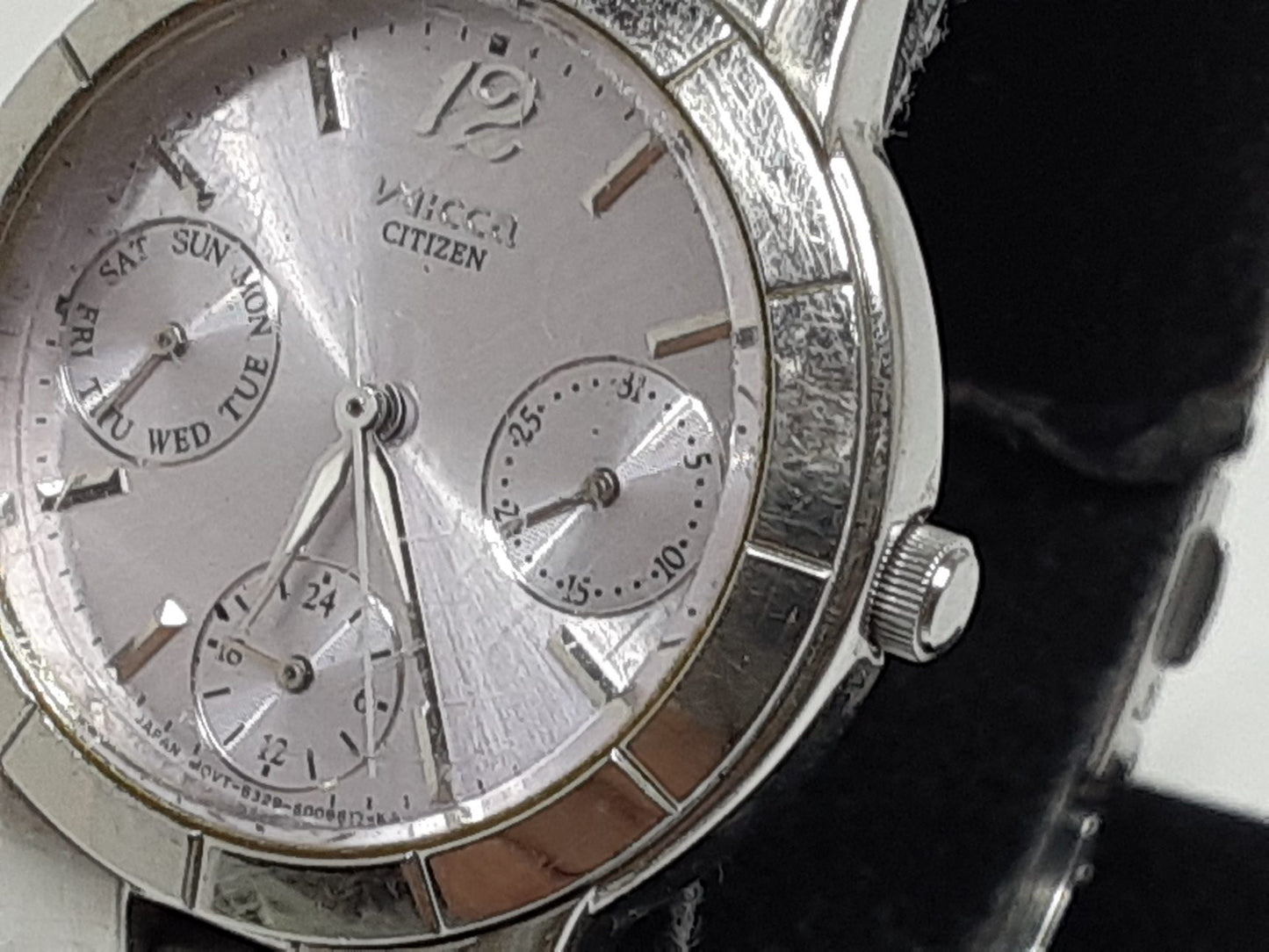 シチズン CITIZEN ウィッカ Wicca レディース 腕時計 6329-S004942 紫 パープル シルバー SS ブレス アナログ クォーツ QZ ウォッチ 【中古】【送料無料】 ht5441