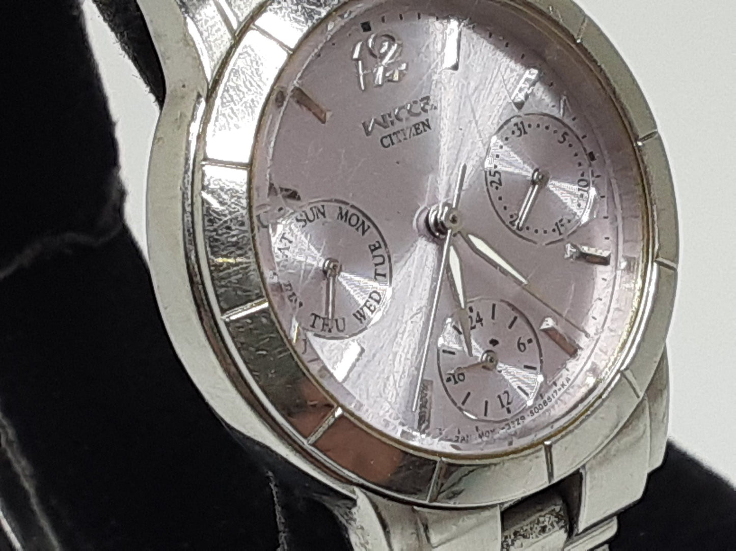 シチズン CITIZEN ウィッカ Wicca レディース 腕時計 6329-S004942 紫 パープル シルバー SS ブレス アナログ クォーツ QZ ウォッチ 【中古】【送料無料】 ht5441