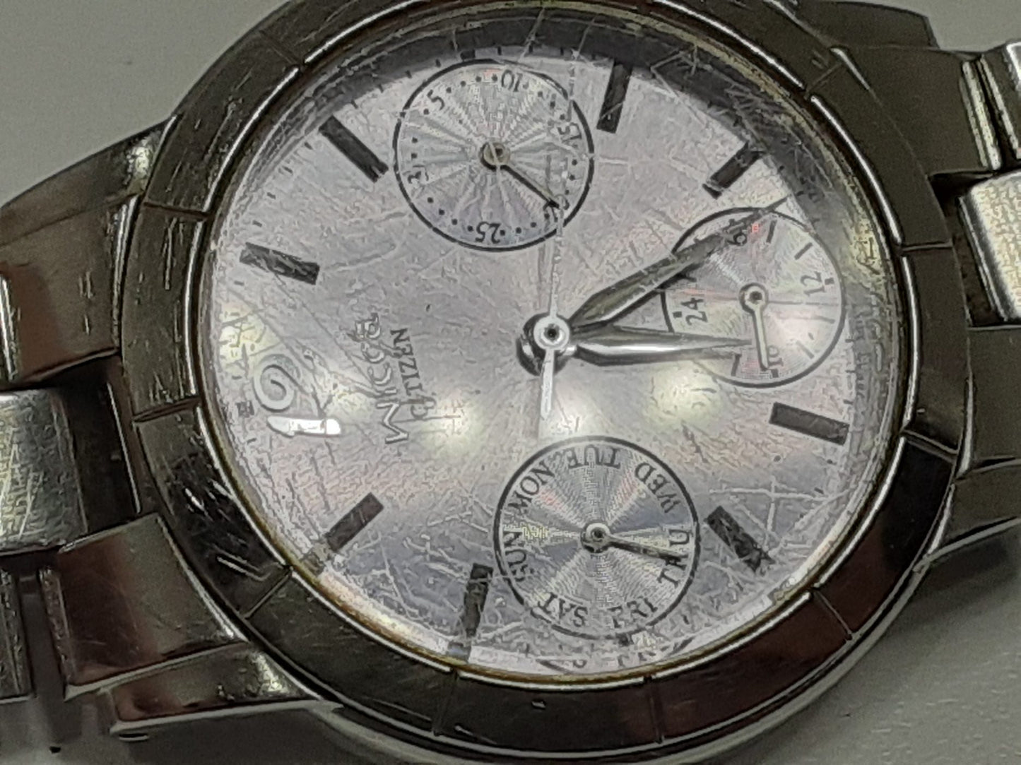 シチズン CITIZEN ウィッカ Wicca レディース 腕時計 6329-S004942 紫 パープル シルバー SS ブレス アナログ クォーツ QZ ウォッチ 【中古】【送料無料】 ht5441
