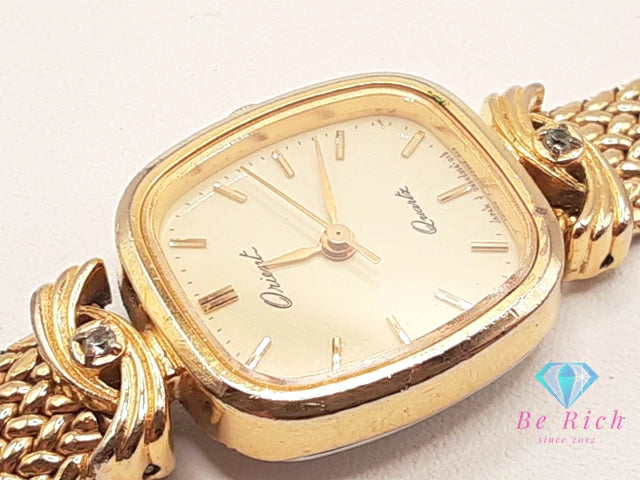オリエント ORIENT レディース 腕時計 D85535-40 ゴールド SS GP ブレス ロゴ アナログ クォーツ QZ ウォッチ 【中古】【送料無料】 ht5444