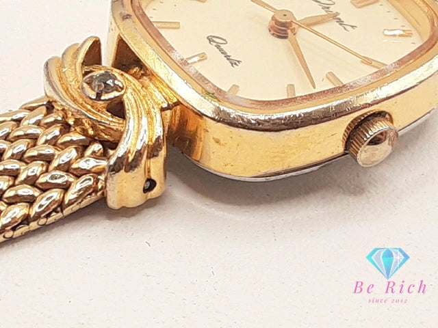 オリエント ORIENT レディース 腕時計 D85535-40 ゴールド SS GP ブレス ロゴ アナログ クォーツ QZ ウォッチ 【中古】【送料無料】 ht5444