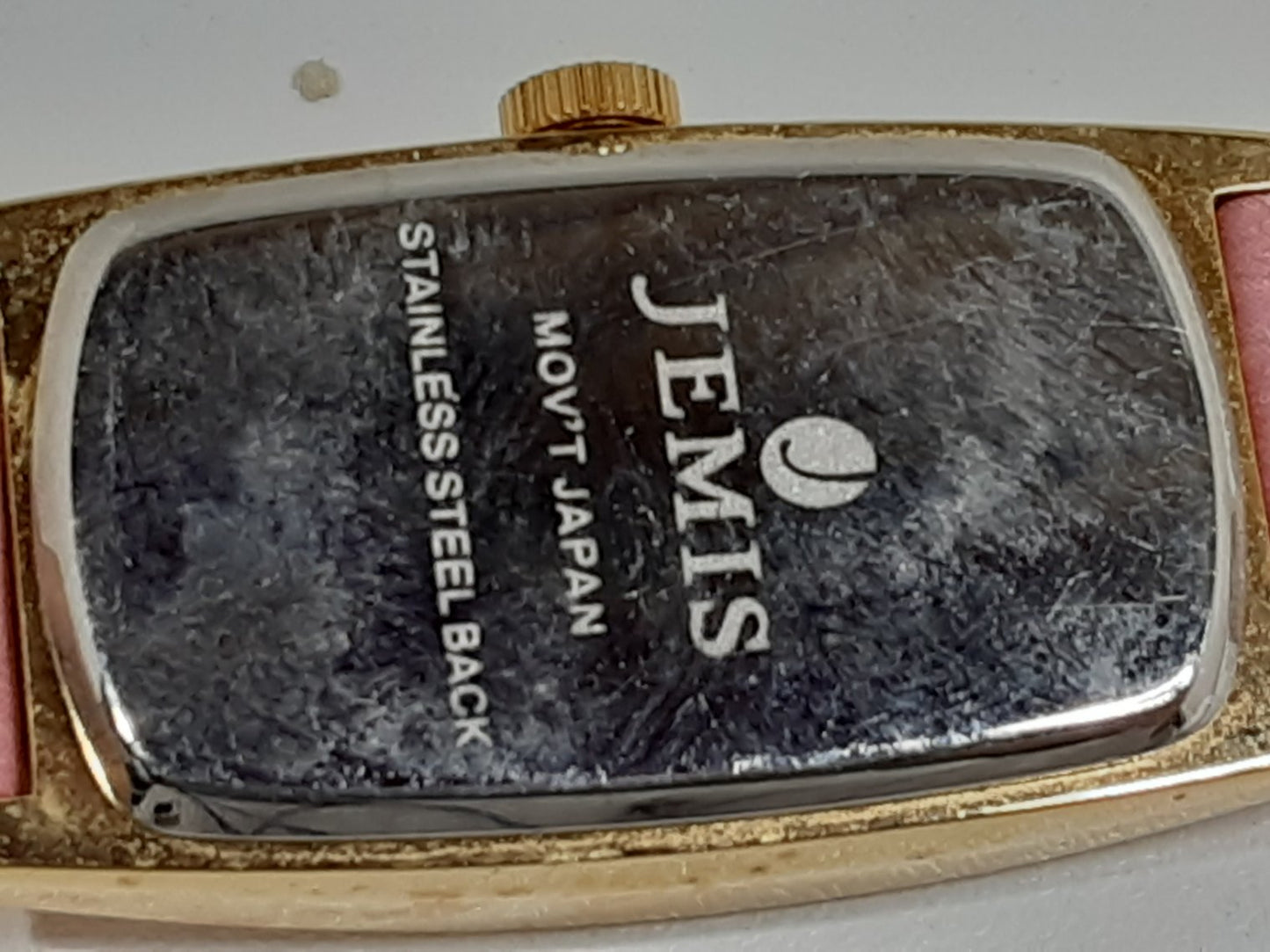 ジェミス JEMIS レディース 腕時計 白 ホワイト ピンク SS レザー ブレス アナログ クォーツ QZ ウォッチ 【中古】【送料無料】 ht5475