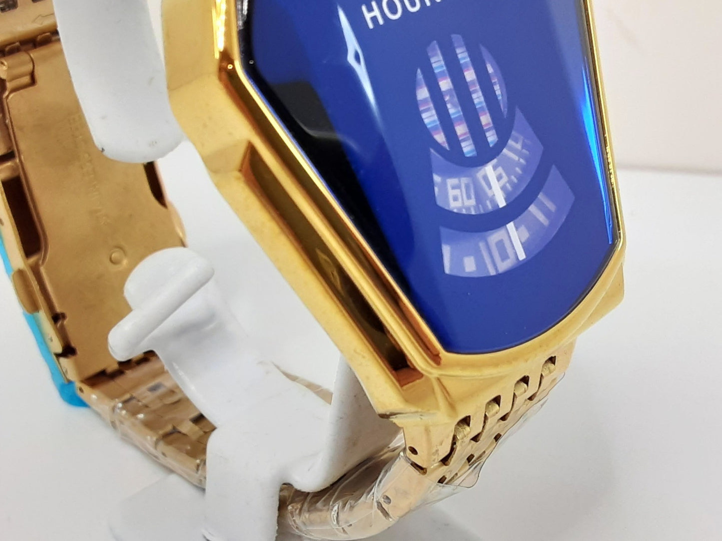 HOURSLY メンズ 腕時計 6617M 黒 ブラック ゴールド SS GP ブレス アナログ クォーツ QZ ウォッチ ファッション 【中古】【送料無料】 ht5495